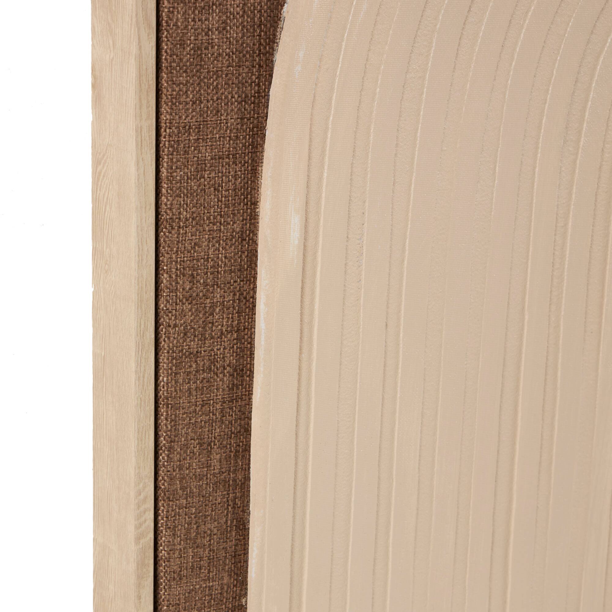 33" x 49" Brown Polyester Abstract Framed Wall Art with Tan Ribbed Arches